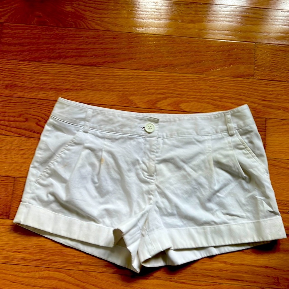 Express white cuffed shorts